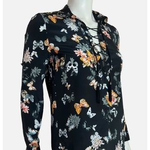 Kooples butterfly lace up shirt